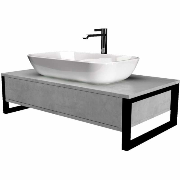 Тумба подвесная 1Marka Grunge Loft 800*480*246 бетон светлый (У85851) Тумба подвесная 1Marka Grunge Loft 800*480*246 бетон светлый (У85851)