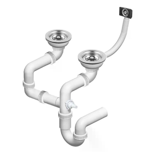 Мойка для кухни 2 чаши Rea caddy black гранит 80x46,5x19,5 черная (ZLE-00132)