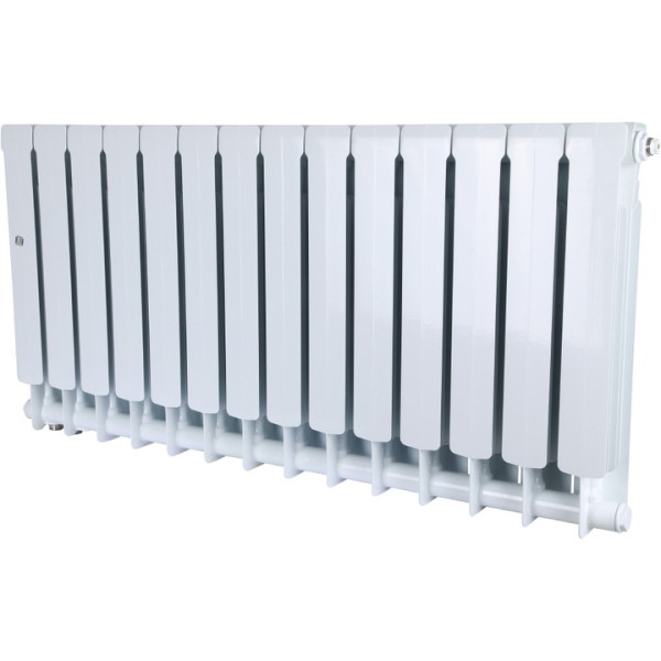 Радиатор биметаллический Stout Space 500 14 секций (нижнее правое подключение RAL9016) (SRB-0320-050014)