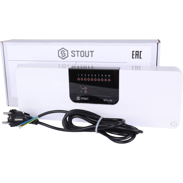Контроллер для теплого пола проводной Stout L-10 (10 зон) (STE-0101-010000)
