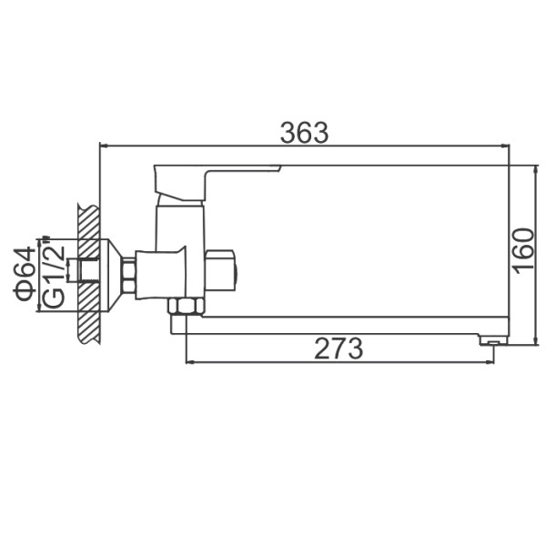 Смеситель для ванны и душа Ledeme (L2246)