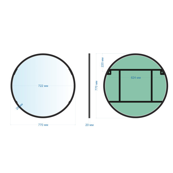 Зеркало Abber Mond 77x77 без подсветки, металлическая рама, черный (AG6201B) Зеркало Abber Mond 77x77 без подсветки, металлическая рама, черный (AG6201B)