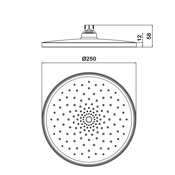 Верхний душ Swedbe Calypso 250 мм хром (5147)