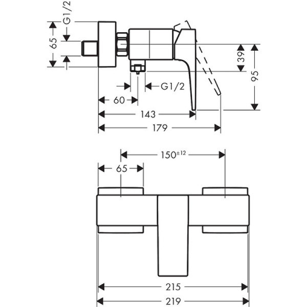 Смеситель для душа Hansgrohe Metropol золотой (32560990)