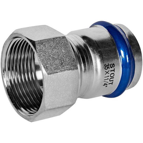 Переход 35х1 1/4"В Stout SSS-2022 ВПр-ВР (нерж.ст., пресс) SSS-2022-035114 Переход 35х1 1/4"В Stout SSS-2022 ВПр-ВР (нерж.ст., пресс) SSS-2022-035114