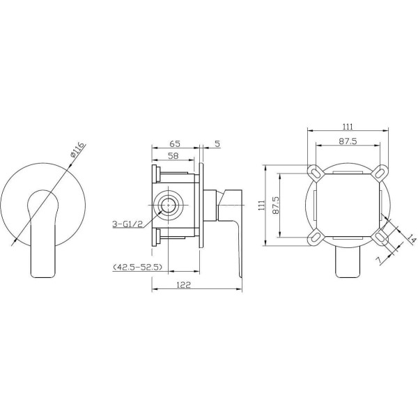 Смеситель для душа Esko Singapore black черный (SB 83)