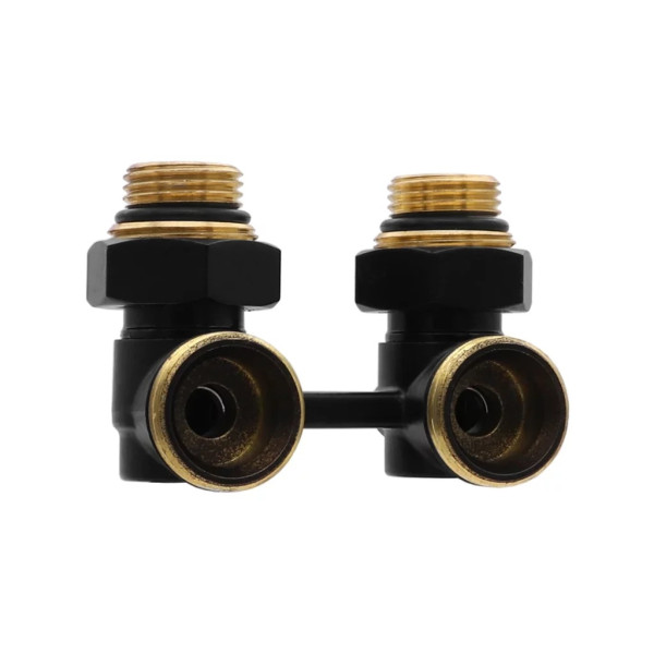 Фитинг двойной угловой со встроенным шаровым краном Vieir Мультифлекс (черный, с комплектом адаптеров 1/2"*3/4") (VR309-C) Фитинг двойной угловой со встроенным шаровым краном Vieir Мультифлекс (черный, с комплектом адаптеров 1/2"*3/4") (VR309-C)