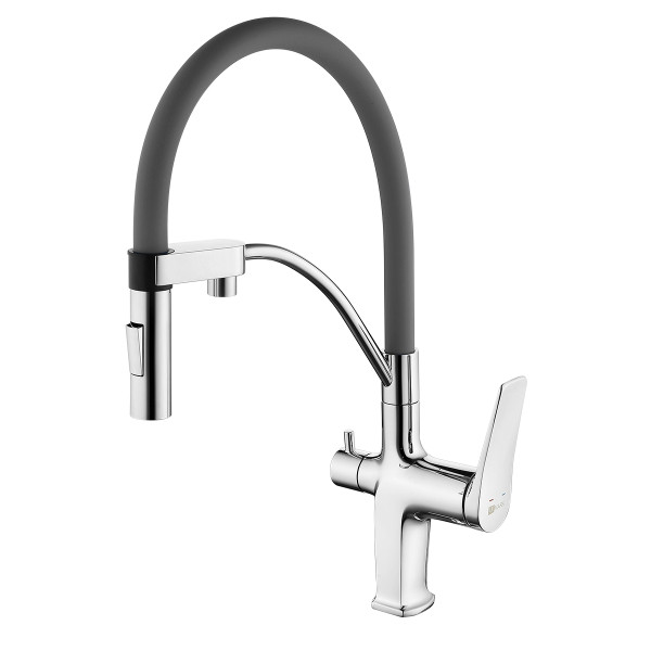 Смеситель для кухни lemark Comfort хром/серый с подключением к фильтру (LM3074C-Gray) Смеситель для кухни lemark Comfort хром/серый с подключением к фильтру (LM3074C-Gray)