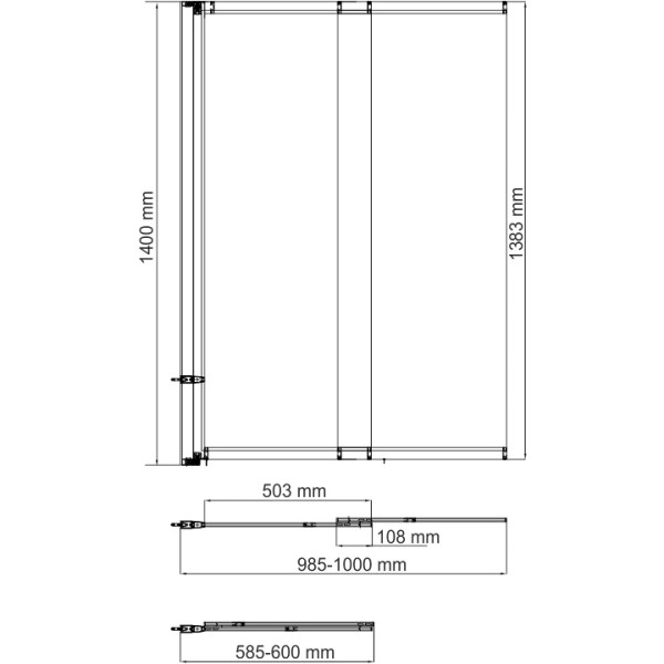 Душевая шторка для ванн WasserKraft Main 100*140 стекло прозрачное, профиль хром (41S02-100WS)