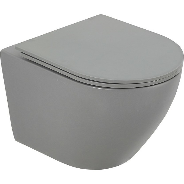 Унитаз подвесной BelBagno Colorato безободковый (BB062CHR-GR/BB062SC-GR)