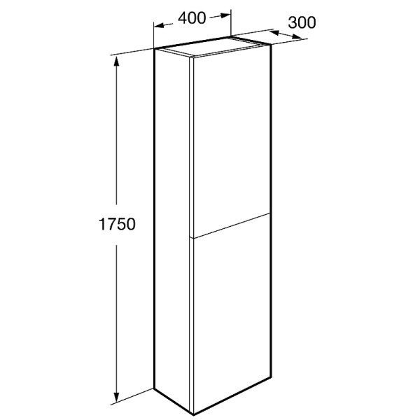 Пенал подвесной Roca Ona 40x30x175 темный вяз (857635511)