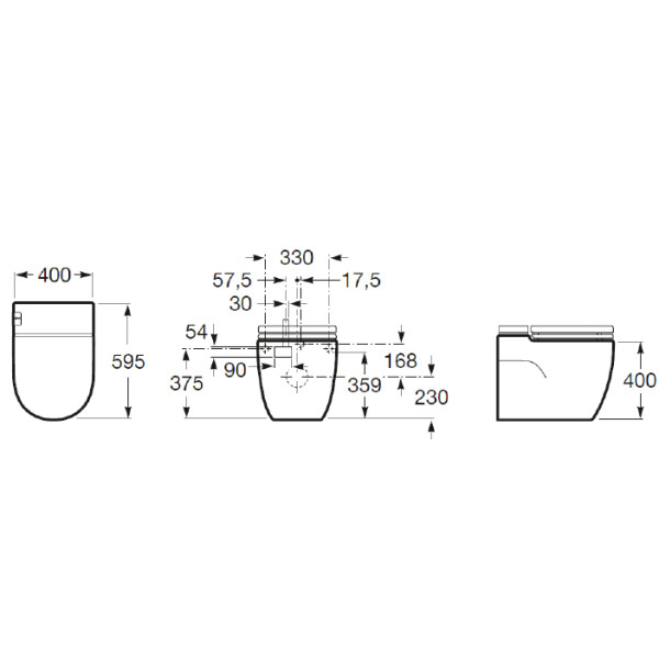 Унитаз напольный Roca Meridian-Tank 595х400х400 (893303000)