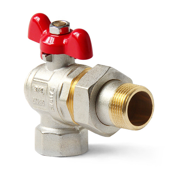 Кран 3/4" угловой шаровый со сгоном Pro Aqua (красная бабочка) (EWB69-M20-F20x) Кран 3/4" угловой шаровый со сгоном Pro Aqua (красная бабочка) (EWB69-M20-F20x)