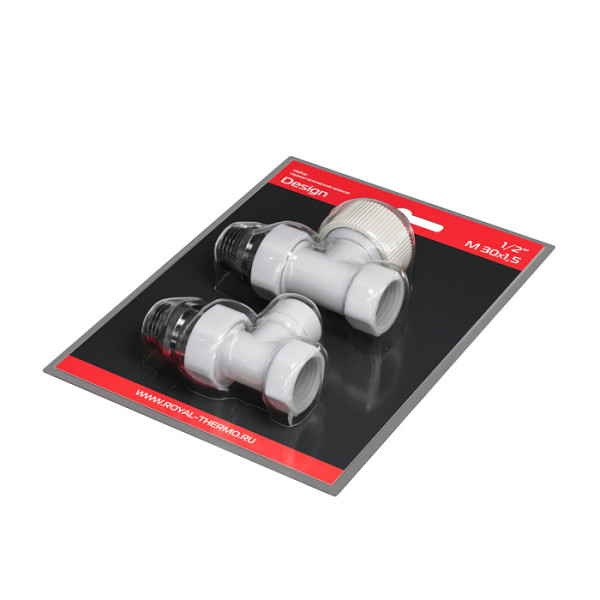 Комплект термостатический прямой 1/2" Royal Thermo Design М30х1,5 (Белый) (RATVDP11212WH) Комплект термостатический прямой 1/2" Royal Thermo Design М30х1,5 (Белый) (RATVDP11212WH)