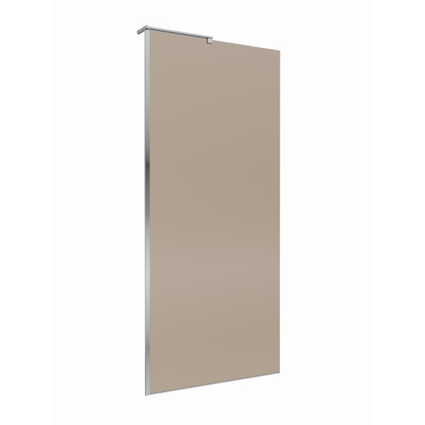 Душевое ограждение BelBagno Uno 90x200 стекло тонированное бронзовое, профиль хром глянцевый (UNO-L-1-TB-90-BR-Cr)