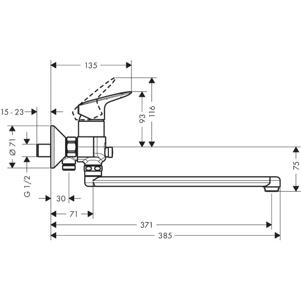 Смеситель для ванны и душа Hansgrohe Logis (71402000)
