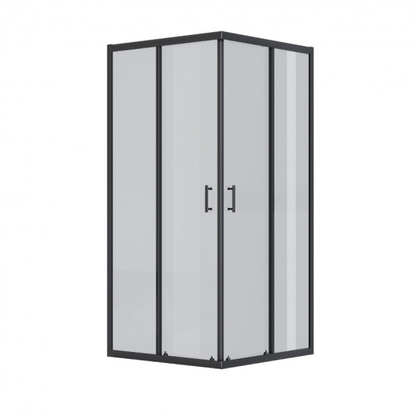 Душевой уголок Santek Вэлия 80x80x195 стекло (прозрачное, профиль черный (1WH501796)