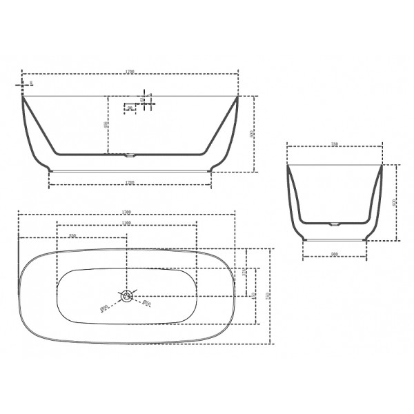 Ванна акриловая Abber 170*75 белая (AB9260) Ванна акриловая Abber 170*75 белая (AB9260)