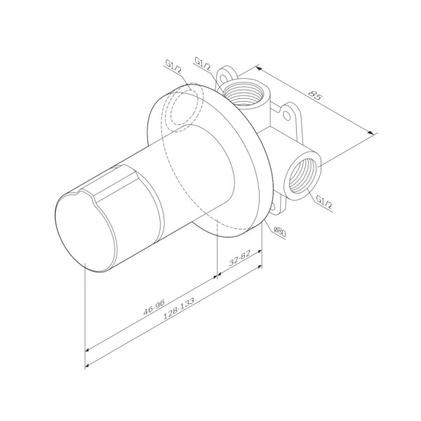 Смеситель для душа AM.PM X-Joy TouchReel монтируемый в стену, чёрный (F85A65722)