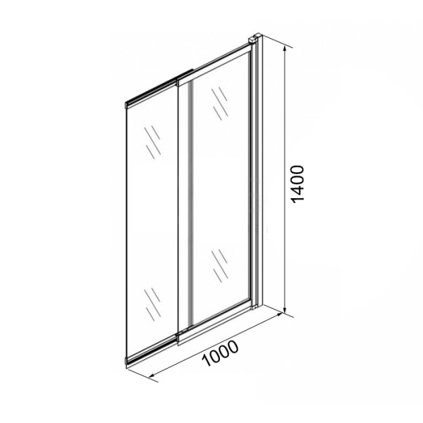 Душевая шторка для ванны Azario Merrit 100x140 стекло прозрачное, профиль черный (AZ-NF6122 100 BLACK)