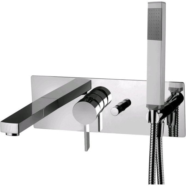 Смеситель для ванны и душа Paffoni Rock с внутренней частью, хром (RO001CR)