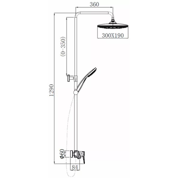 Душевая система Comforty Черный (FF074R-CMT) Душевая система Comforty Черный (FF074R-CMT)
