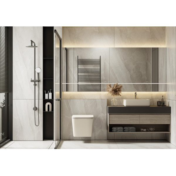 Унитаз повесной Abber Rechteck безободковый светло-бежевый матовый (AC1201MBE)