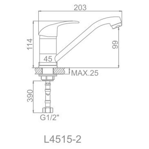 Смеситель для кухни Ledeme (L4515-2)