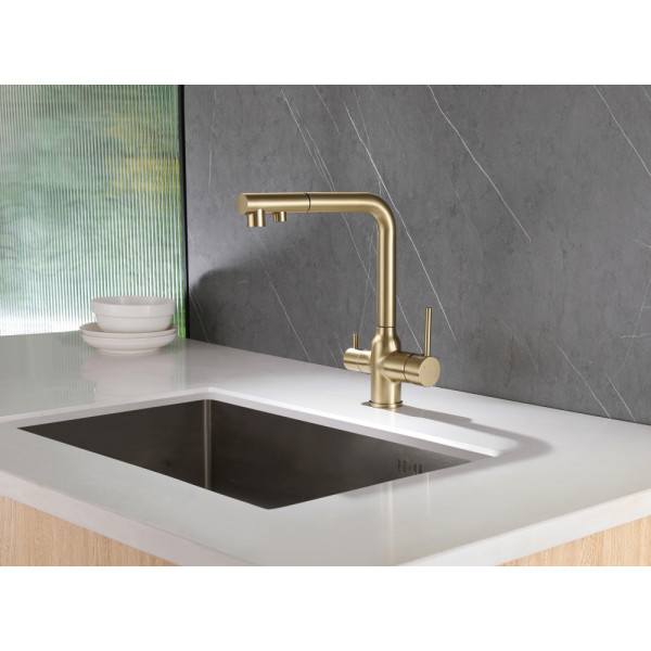 Смеситель для кухни Abber Emotion Золотой (AF8814G) Смеситель для кухни Abber Emotion Золотой (AF8814G)
