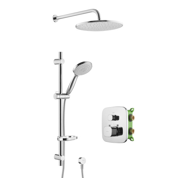 Смеситель для душа Swedbe Platta встраиваемый термостат с верхним душем хром (5556)