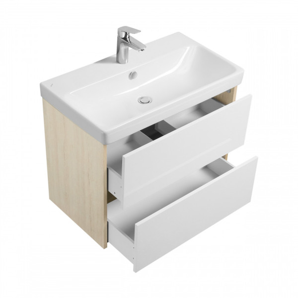 Тумба подвесная Aquaton Сканди 768x427x591 белый, дуб верона (1.A283.0.01S.DB2.0)