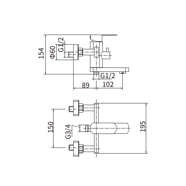 Смеситель для ванны и душа Fashun с душевым комплектом сатин (A53020)