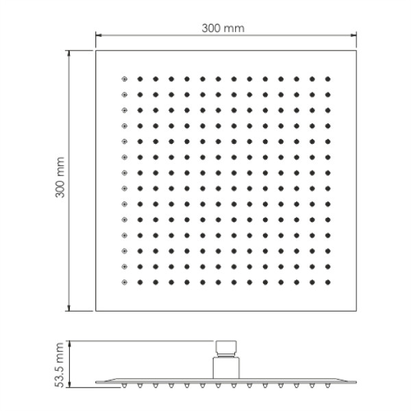 Душ верхний 300x300 мм (золотой)