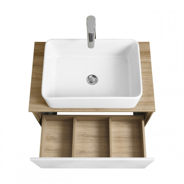 Тумба подвесная Aquaton Либерти 682x430x390 дуб эльвезия, белый (1.A279.8.01L.YC7.0)