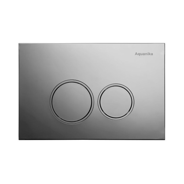 Смывная клавиша Aquanika Basic (два режима слива, механическое, хром/кольца хром)  (43497)