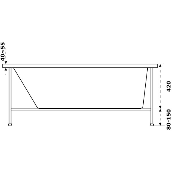 Ванна акриловая Azario Бали 160x70x45 белая (БАВ0102)