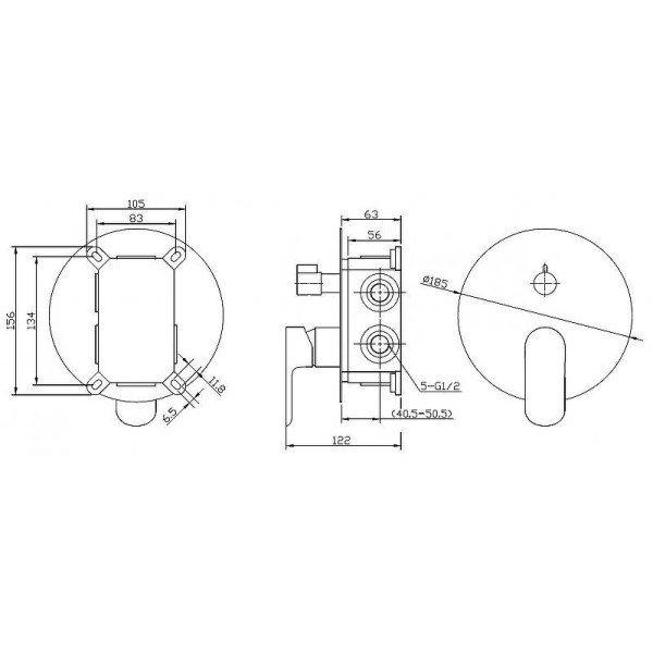 Смеситель для душа BelBagno Ancona (ANCONA-VDI-CRM)