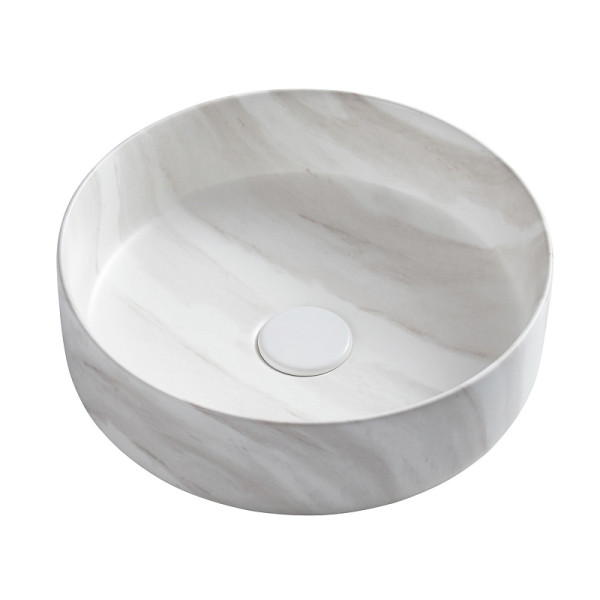 Раковина накладная Azario 35,5x35,5x12 серый мраморный (AZ-3134-M817)