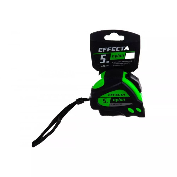 Рулетка 5 м (25 мм) Effecta Nylon с магнитом и автостопом, лента нейлон (580525)