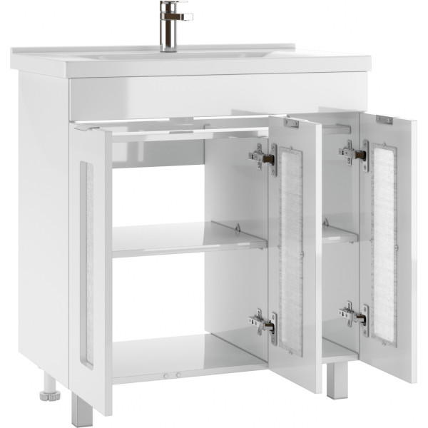 Тумба напольная Миранда 80 Кристалл без ящика Айсберг Домино (DA1803T) Тумба напольная Миранда 80 Кристалл без ящика Айсберг Домино (DA1803T)