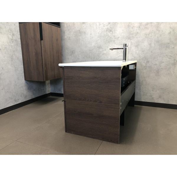 Тумба подвесная с раковиной Comforty Франкфурт 900x465x560 дуб шоколадно-коричневый (00004150657)