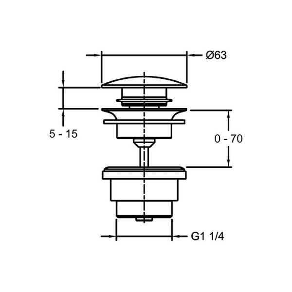 Донный клапан Jacob Delafon черный (E30536-BL)
