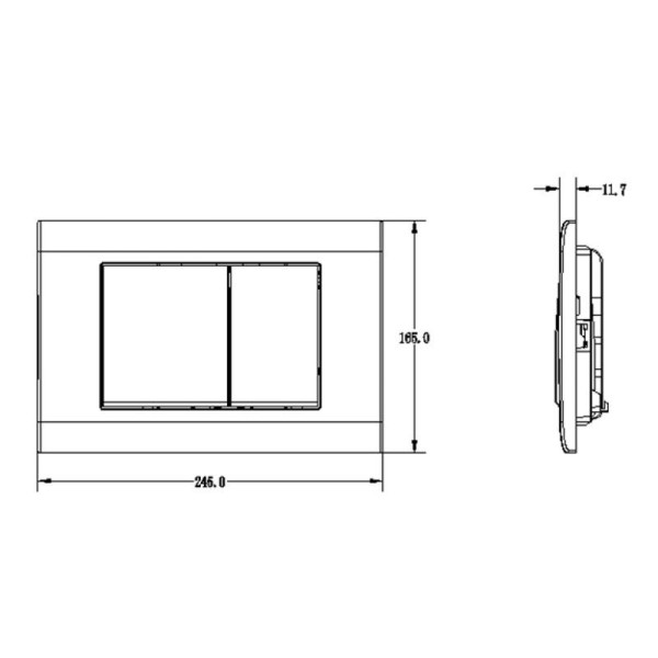 Клавиша смывная РЕХАУ Nova Quad 001 с прямоугольными клавишами, пластик, серебристый, матовый (19102031001)