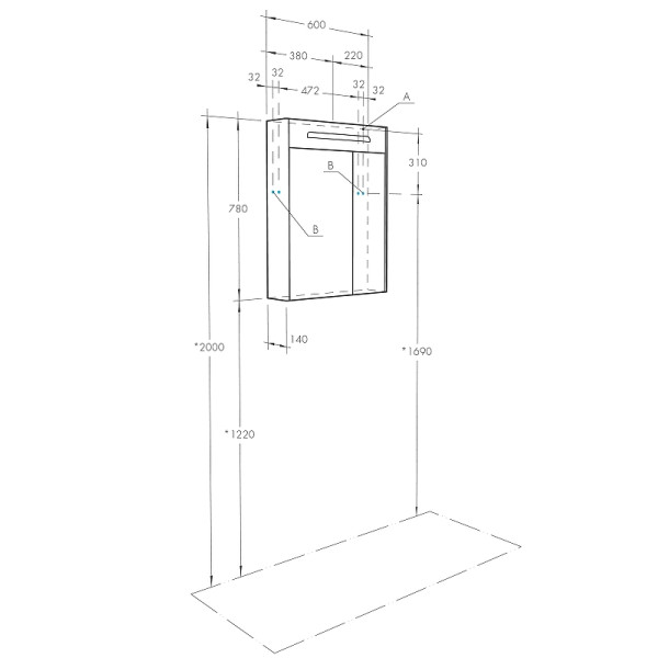 Шкаф зеркальный Aquaton Сильва 60 Дуб Полярный (1A216202SIW70)