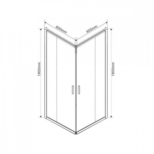 Душевой уголок Vincea Garda 900х800х1900 стекло шиншилла, профиль хром (VSS-1G8090CH)