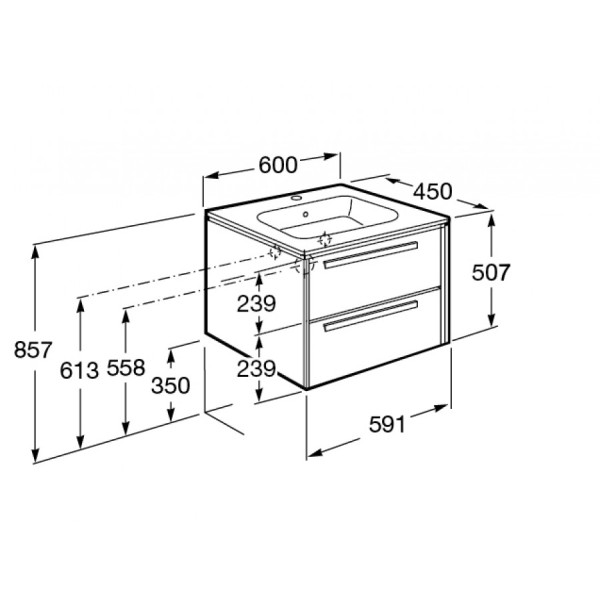 Тумба подвесная Roca Lago 591x449x490 белый (7.8572.9.580.6)
