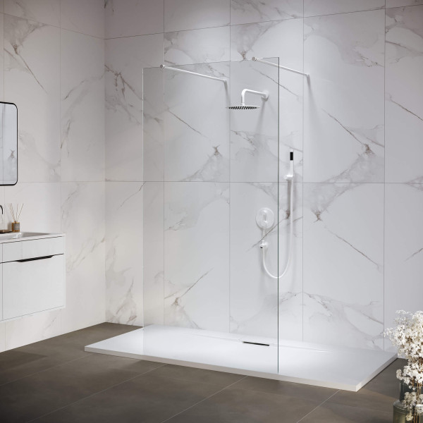 Душевое ограждение RGW Walk In 140x195 стекло прозрачное, профиль белый (35101614-15)