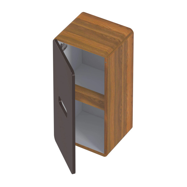 Пенал подвесной 1Marka Vortex  350x300x70 (орех ноче тортона/монолит найт) (Ц0000033030)