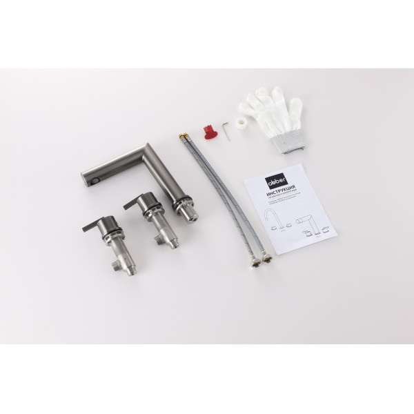 Смеситель для раковины Abber Perfekte 316 сталь брашированная (AF8A08BST)