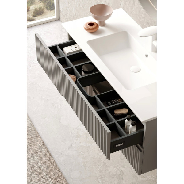 Тумба подвесная Orka Moonlight 1200x510x510 с раковиной бежевый матовый (5001508)